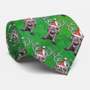 Corbata Navidades De Renos En Verde