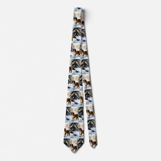 Corbata Navidades de Saint Bernard Let It Snow (Anverso)
