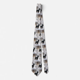 Corbata Navidades de Scottish Terrier Let It Snow