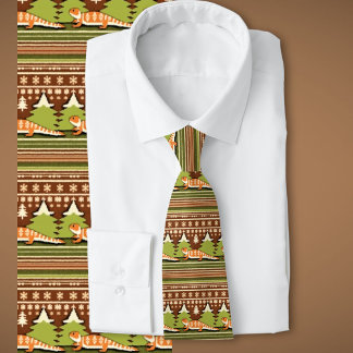 Corbata Navidades de suéter fétido de dragón con barba