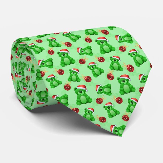 Corbata Navidades de Teddy Bears (Enrollado)