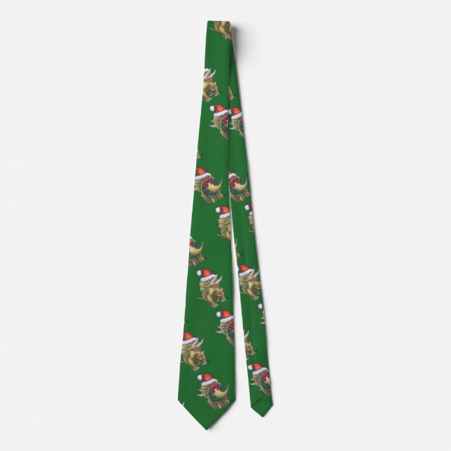Corbata Navidades de Triceratops Green (Anverso)