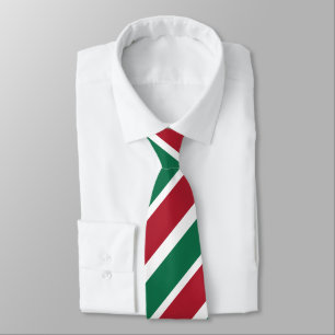 Corbata Navidades de vacaciones de franjas rojas y verdes