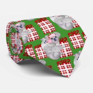 Corbata Navidades de verano Koalas Green