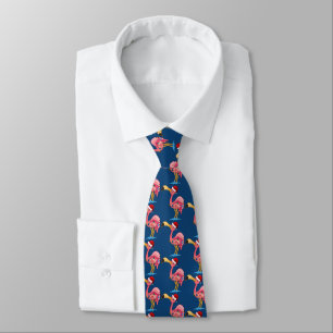 Corbata Navidades Decorados Flamingo Neck Tie
