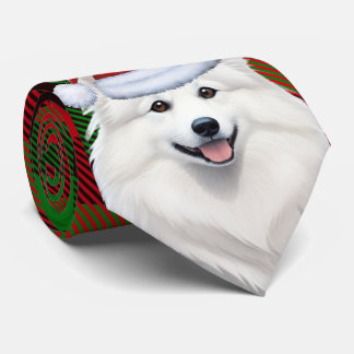 Corbata Navidades del Holiday American Eskimo Dog Plaid