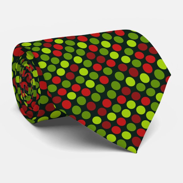 Corbata Navidades del patrón de puntos polka (Enrollado)