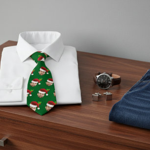 Corbata Navidades divertidos foto cara a Santa Hat regalo 