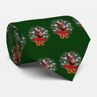 Corbata Navidades Doberman Wreath