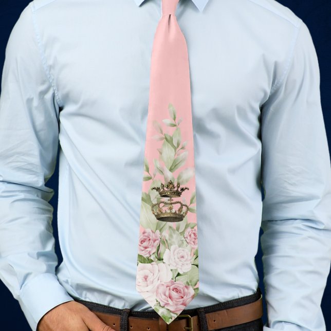 Corbata Navidades dominicales de Gaudete Rosas avanzados (Gaudete Sunday Christmas Advent necktie with crowns and roses.)