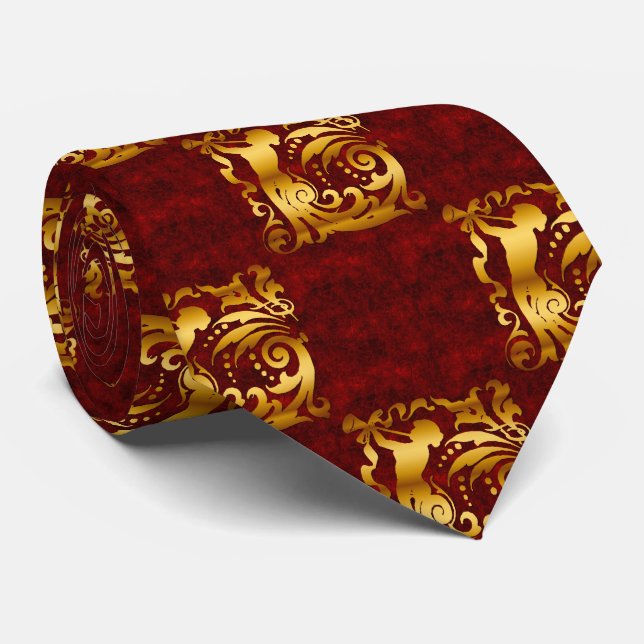 Corbata Navidades dorados decorativos (Enrollado)