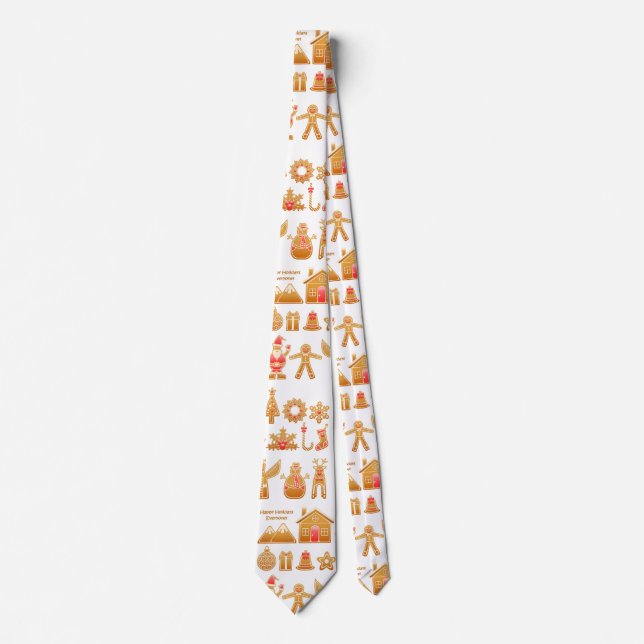 Corbata Navidades dulces Diseño de pan de jengibre (Anverso)