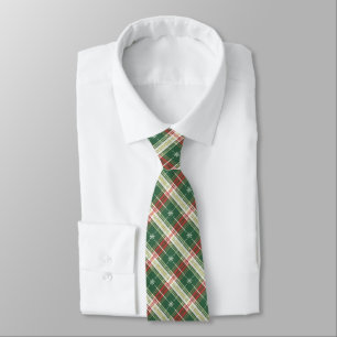 Corbata Navidades en blanco, verde, rojo