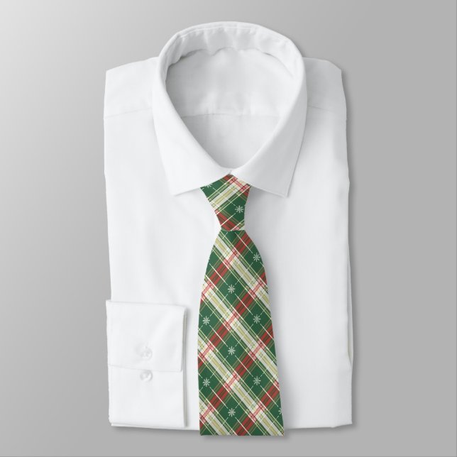 Corbata Navidades en blanco, verde, rojo (Atado)