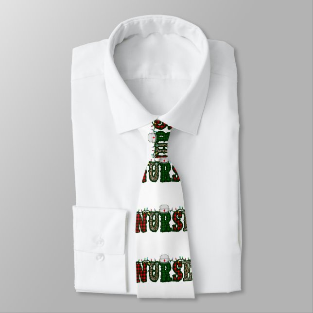 Corbata navidades enfermera leopard print xmas (Atado)