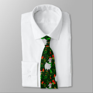 Corbata navidades feos llama santa claus alpaca