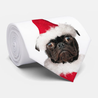 Corbata Navidades festivos cutáneos Pug Santa