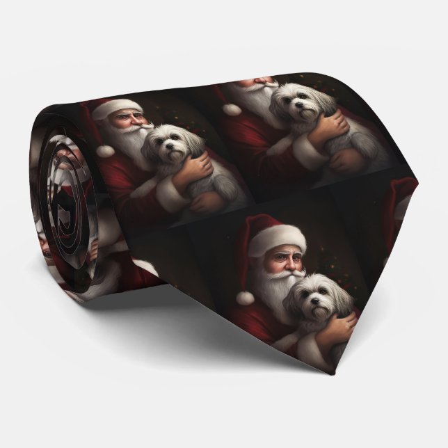 Corbata Navidades festivos habaneses con Santa Claus (Enrollado)