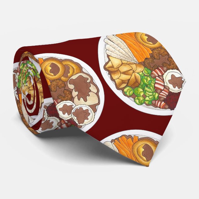 Corbata Navidades Fiesta de cena Gran Bretaña Festividad c (Enrollado)
