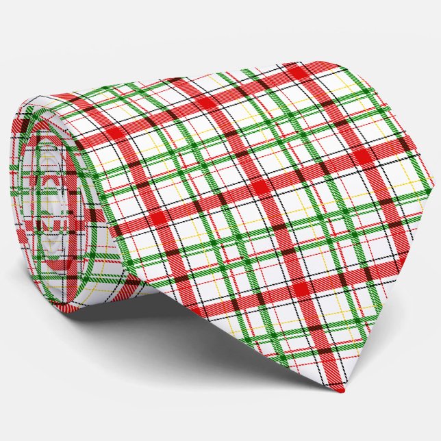 Corbata Navidades Flannel Plaid Tartan Design - Blanco (Subido por el creador)