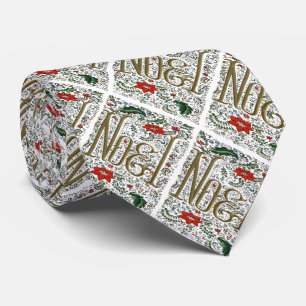 Corbata navidades franceses vintage poinsettia joyeux noel