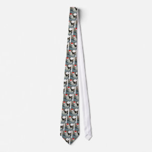 Corbata Navidades Gatito Blanco y Negro