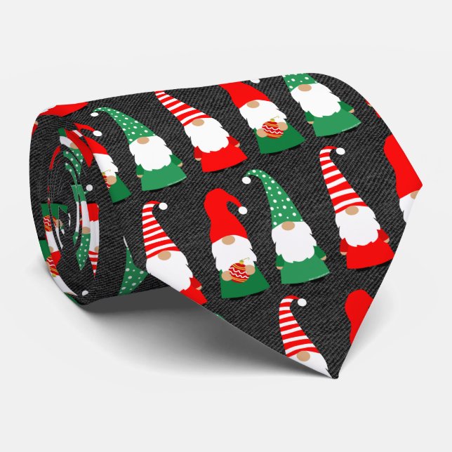 Corbata Navidades Gnomes Cute Holiday (Enrollado)