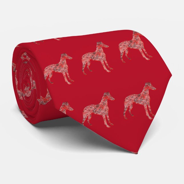 Corbata Navidades grises italianos de marioneta Perro Silh (Enrollado)