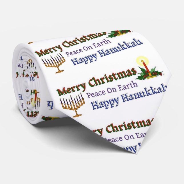 Corbata Navidades Hanukkah (Enrollado)