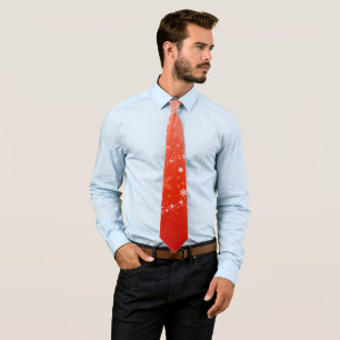 Corbata Navidades Holiday Estética Moden Snowflake Red