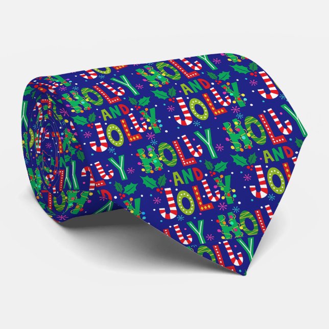 Corbata Navidades Holly y Jolly (Enrollado)