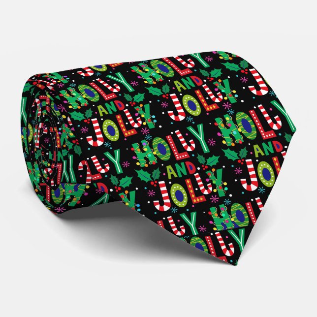 Corbata Navidades Holly y Jolly (Enrollado)