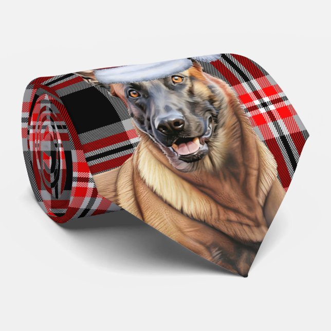 Corbata Navidades malineses de vacaciones rojas (Enrollado)