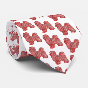Corbata Navidades malteses adorables con silueta blanca