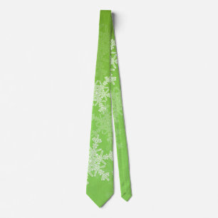 Corbata Navidades Minimalistas de copos de nieve blancos v