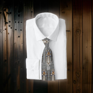 Corbata Navidades Morris Angel Snowflakes Acero Gris