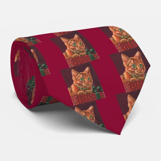 Corbata Navidades Naranja Sphynx Tabby (Enrollado)