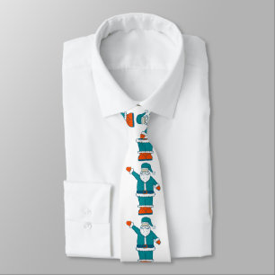 Corbata navidades naranjas azules verde azulados santa cla