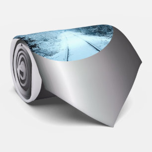 Corbata Navidades Nieve en vías férreas