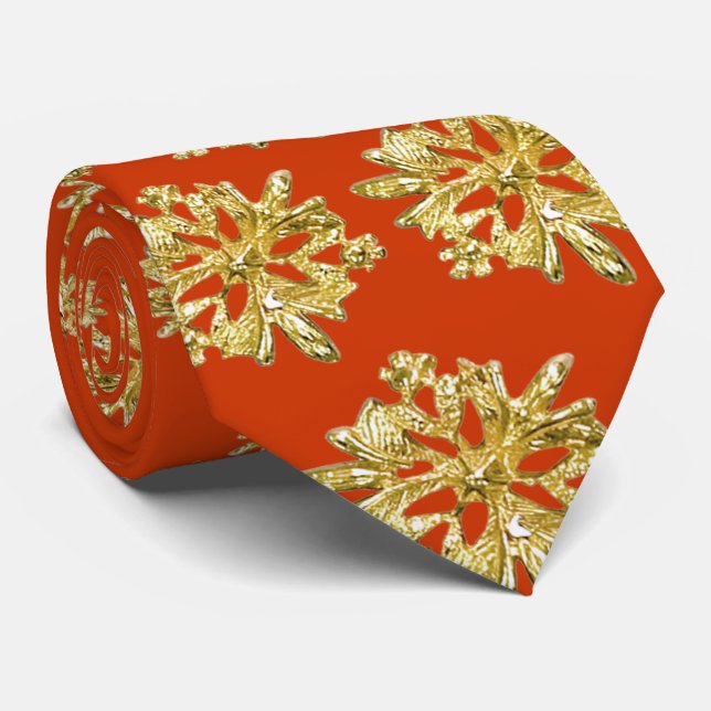 Corbata Navidades Oro Ornamento de los Tiempos Masculinos (Enrollado)