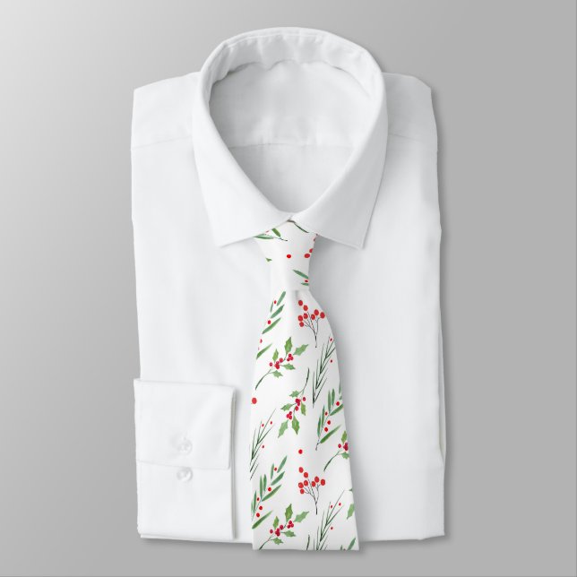 Corbata Navidades Patrón Botánico mixto Cuello (Atado)
