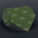 Corbata Navidades Patrón de amarre y brillante<br><div class="desc">Corbata de temas clásicos Navidades con un texto de tipografía que dice "Merry y Bright" con estrellas en un fondo verde.</div>
