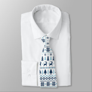 Corbata NAVIDADES Patrón de ciervos azules Elegir nivel de