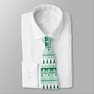 Corbata Navidades Patrón de Knit de suéter falso en verde