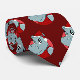Corbata Navidades personalizado de hipopótamo