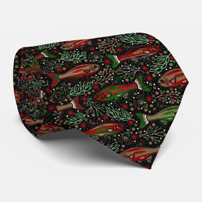 Corbata Navidades Pescando agua dulce con estilo (Enrollado)