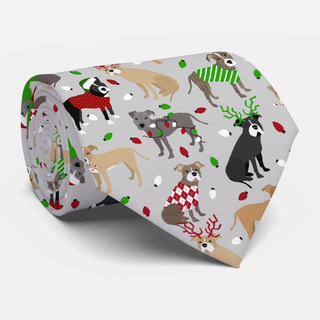 Corbata Navidades Pitbull Perros Neck Tie (Enrollado)