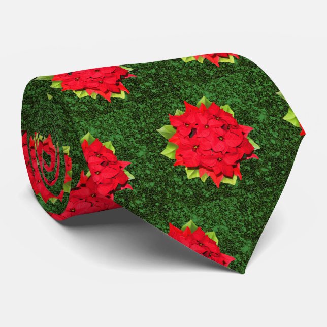 Corbata Navidades Poinsettia (antecedentes de Purpurina ve (Enrollado)