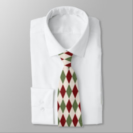 Corbata Navidades rojos y verdes profundos Argyle Necktie