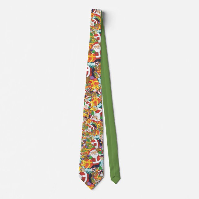 Corbata Navidades Santa Bags de vacaciones actuales (Anverso)